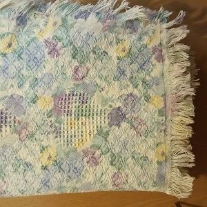 Cotton throw blanket Cottagecore floral